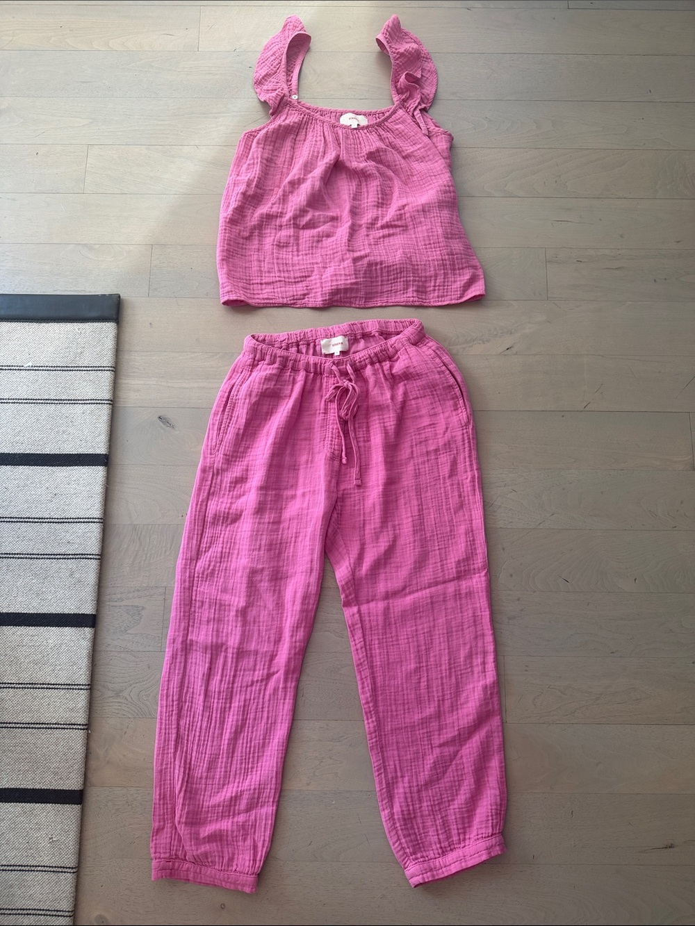 XiRENA Pink Cotton Pant and Tank Set